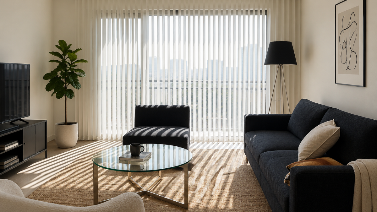 Vertical blinds in a rental