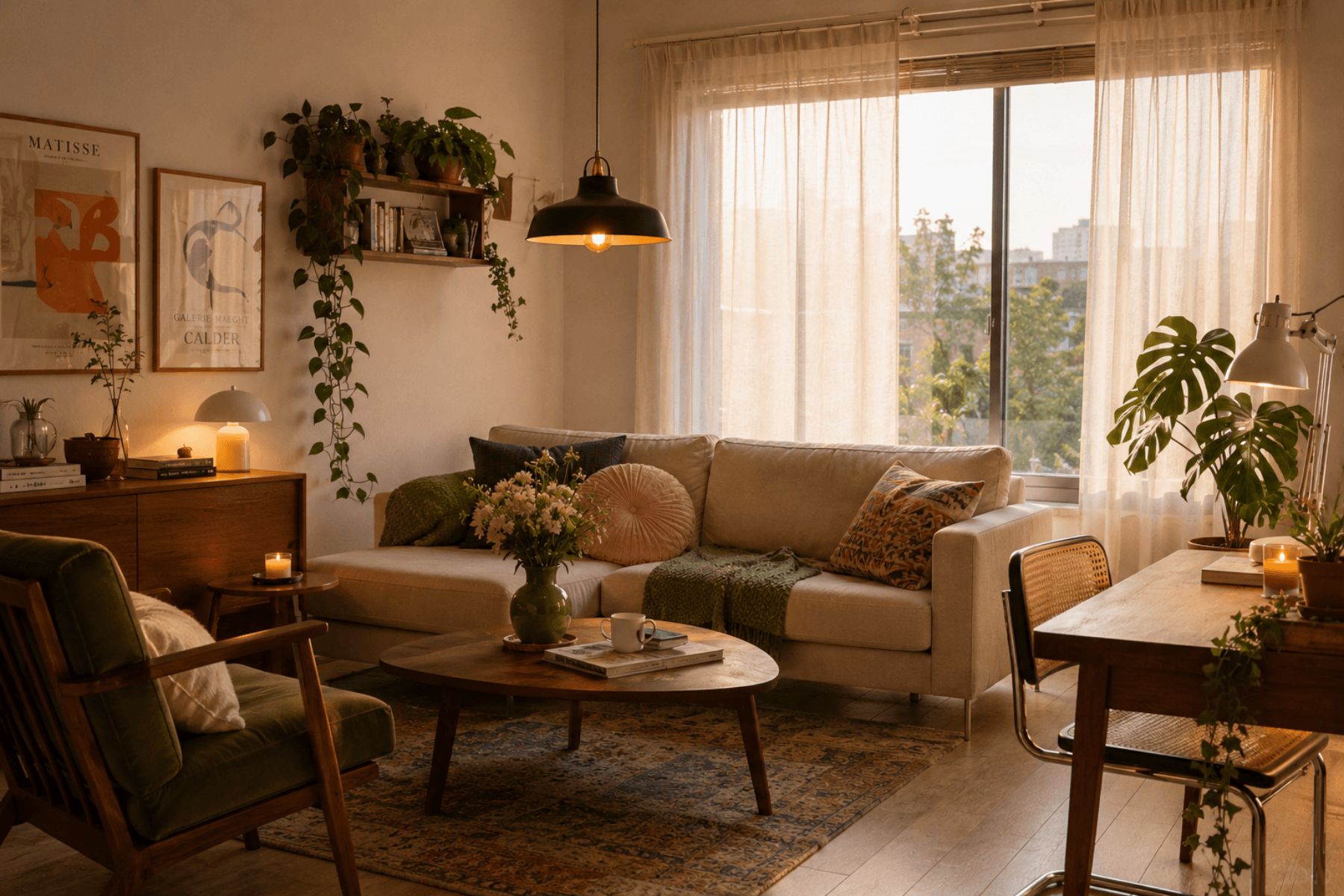 Warm rental living room