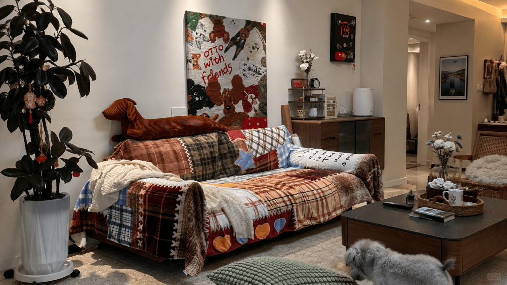 everyday sofa in a furnished rental living room