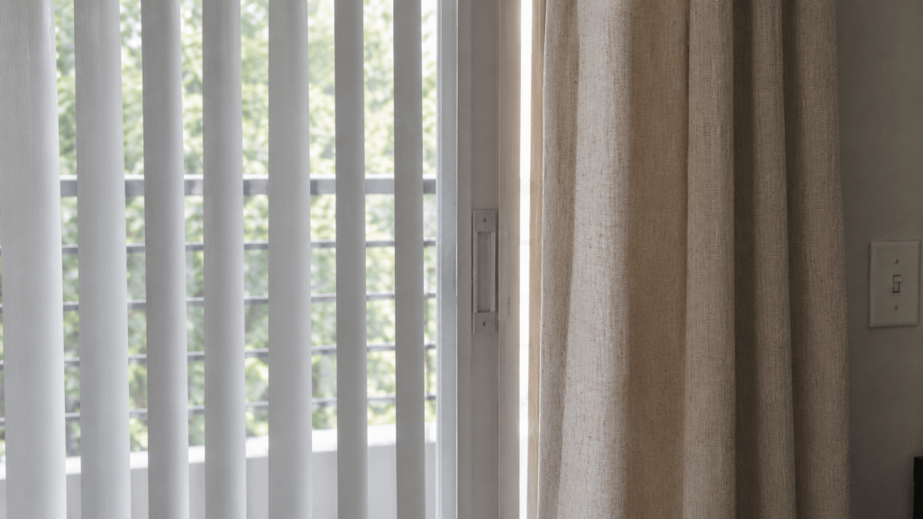 Light gap along the side of a blackout curtain