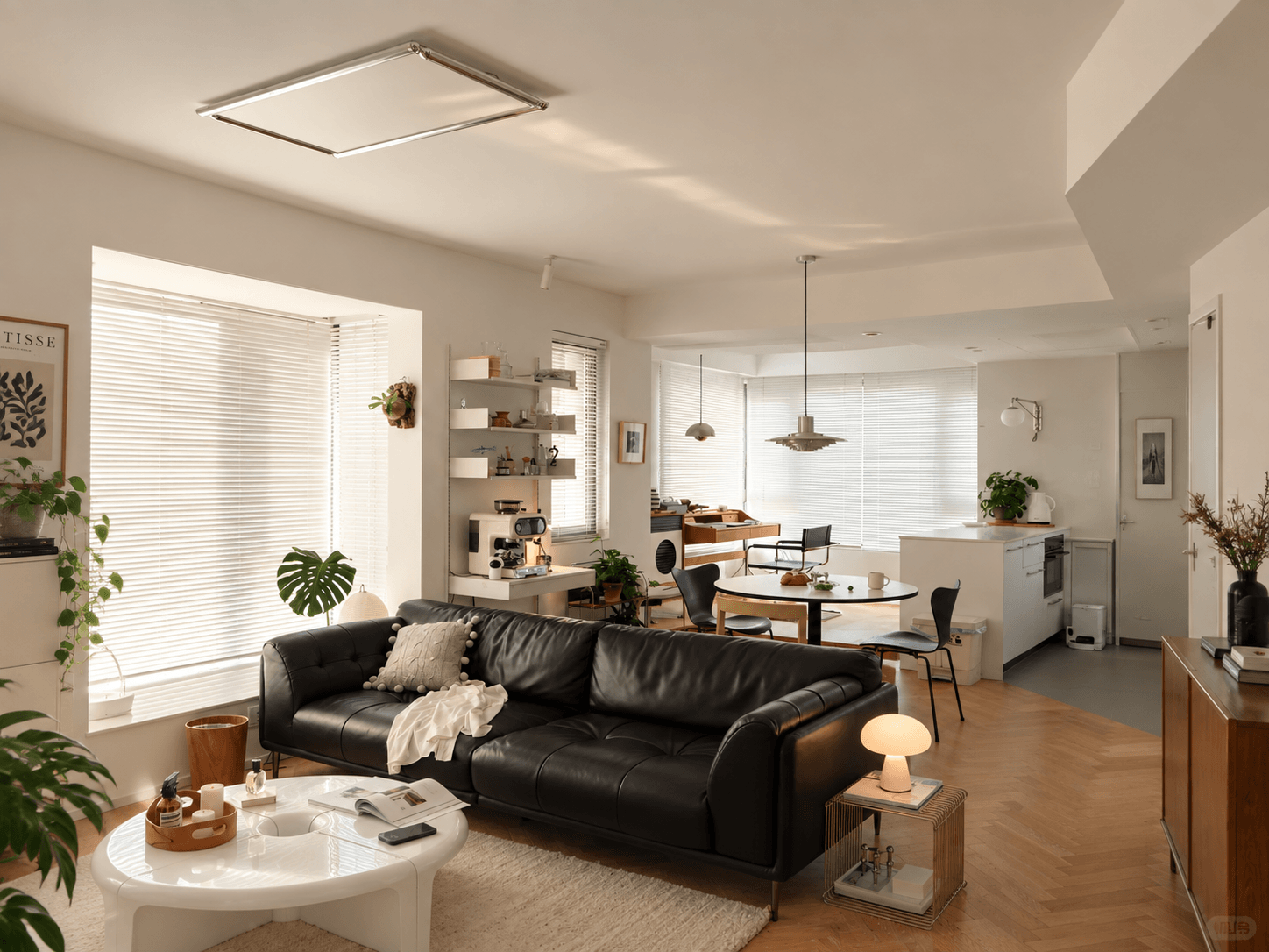 Builder-grade ceiling light fixture in an ordinary rental apartment