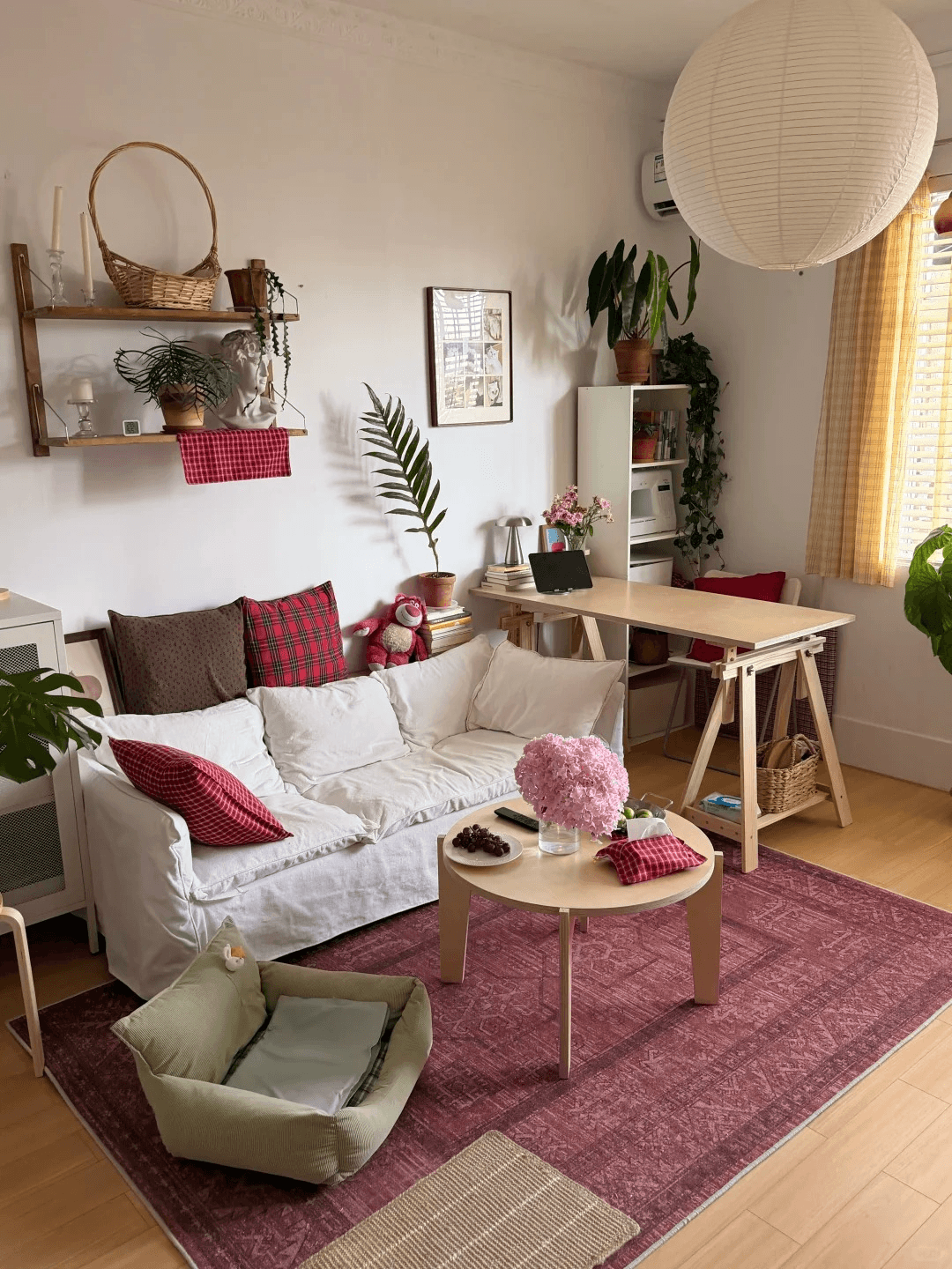 Lived-in rental apartment living room